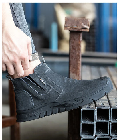 Botas de trabajo con puntera de acero, calzado de trabajo antiperforación para hombre, zapatos de trabajo indestructibles, zapatos de trabajo para exteriores, botas de seguridad para hombre.