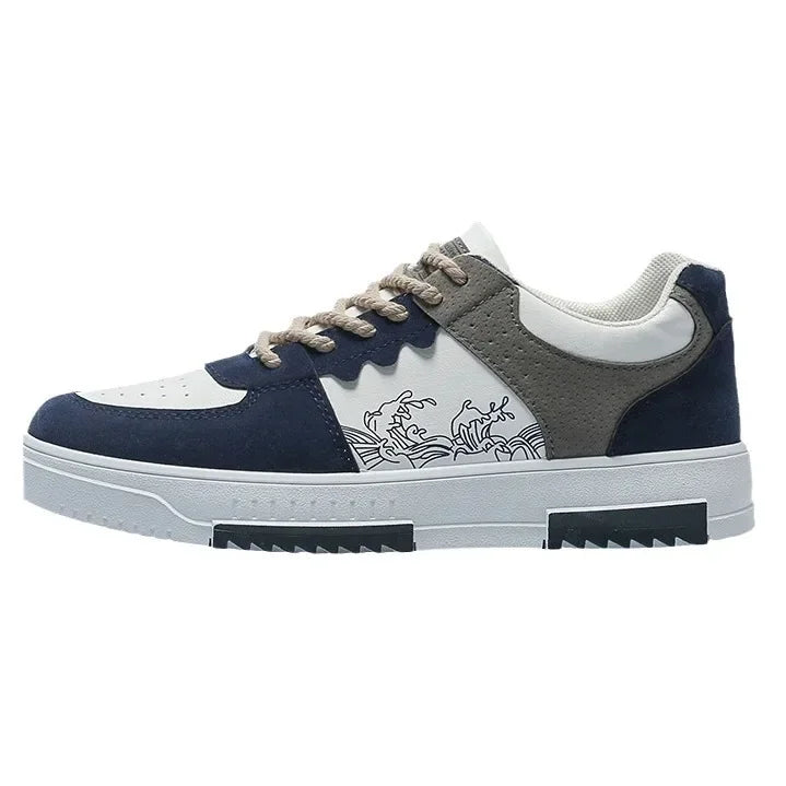 Zapatos de hombre versátiles de suela gruesa y modernos, primavera 2024, nuevos estilos, transpirables, blancos, informales, deportivos, calzado de hombre sin cuero.