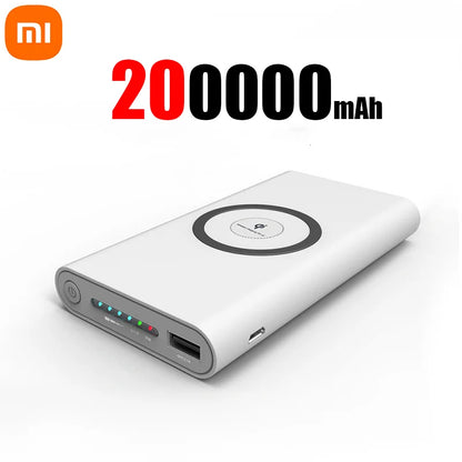 Batería externa Xiaomi de 500000 mAh con carga inalámbrica rápida bidireccional y conector magnético tipo C para iPhone, Samsung y Xiaomi.