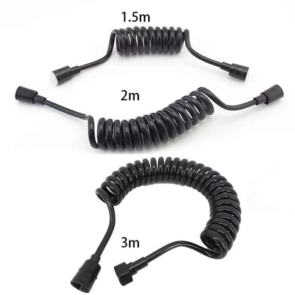 Accesorios de plomería negros de 1,5 m, 2 m y 3 m, manguera flexible de resorte para agua, manguera retráctil para línea telefónica, cabezal de ducha, para inodoro y bidé.