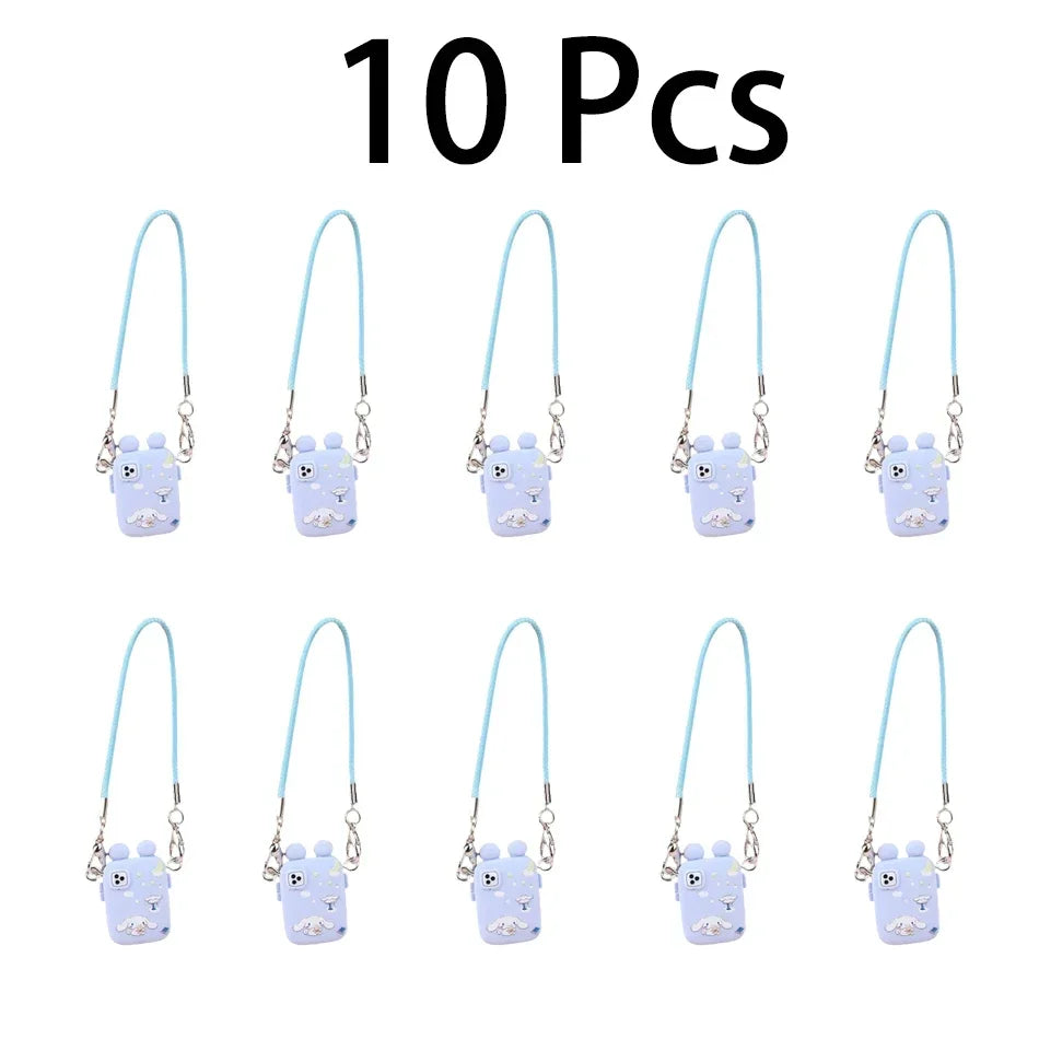 Accesorios para Labubu Accesorios para Crybaby Bolso para cámara de teléfono estilo dibujos animados Accesorios para muñecos de peluche Colgante Abanico Regalo de cumpleaños