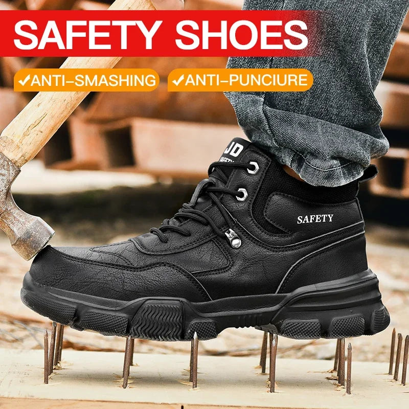Zapatos de trabajo de seguridad unisex con puntera de acero, transpirables, antiaplastamiento, antipinchazos, calzado de protección laboral para hombres y mujeres, zapatillas, botas de seguridad.