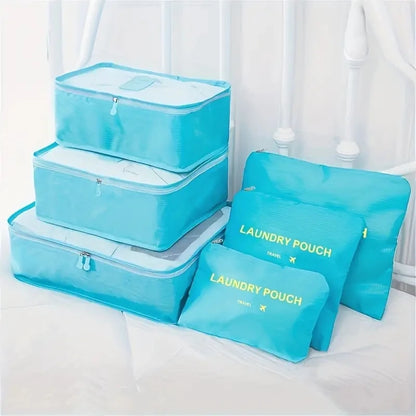 6 bolsas organizadoras de viaje, organizadoras de maletas portátiles, bolsas de viaje para mujeres, organizadoras de equipaje, bolsas para ropa y zapatos.