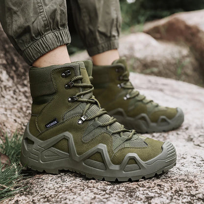 Botas tácticas para hombre con correas para entrenamiento de combate, impermeables, transpirables, ideales para senderismo y uso multifuncional en motocicleta.