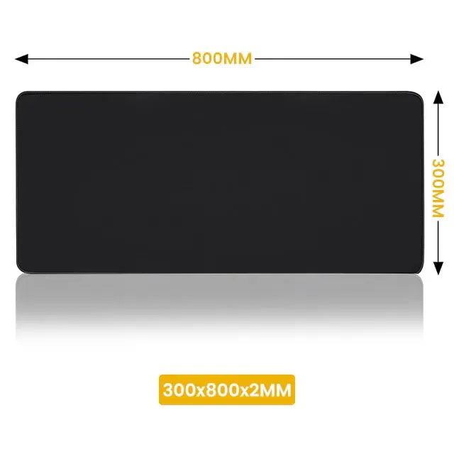 Alfombrilla de ratón XXL negra para gamer, alfombrilla de escritorio para ordenador, 900 x 400 cm, para teclado, anime, oficina, tapete de juego, kawaii, extendida