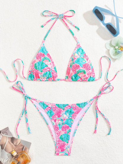 Conjunto de bikini para mujer, novedad de 2025, con tiras laterales ajustables, traje de baño de alta gama, sexy, de dos piezas, para playa, de verano, push up.