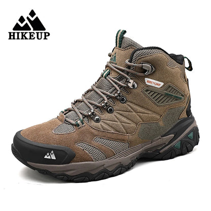Botas de invierno HIKEUP para hombre, botas de senderismo para exteriores, de ante, de caña alta, impermeables, tácticas, de combate, militares.
