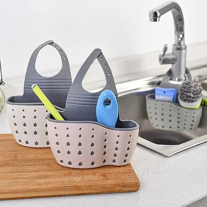 Cesta de drenaje para almacenamiento en el hogar, soporte para fregadero de cocina, estante ajustable para esponja y jabón, cesta de drenaje colgante, bolsa, accesorios de cocina