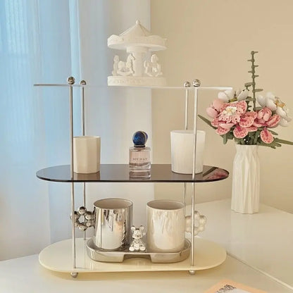 Estante de almacenamiento multicapa de acrílico estilo Ins, estantes decorativos, organizador de escritorio, maquillaje, joyas, organización del hogar y jardín.