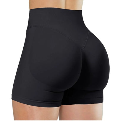 Pantalones cortos de yoga de cintura alta de verano, modernos y sexys, para correr y hacer ejercicio, leggings de yoga de color sólido.