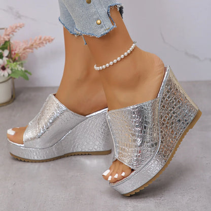 2025 Wedge Women Sandals Summer Retro Clip Toe Platform Sandals Woman Plus Size Trend Thick Bottom Shoes Women Zapatos De Mujer