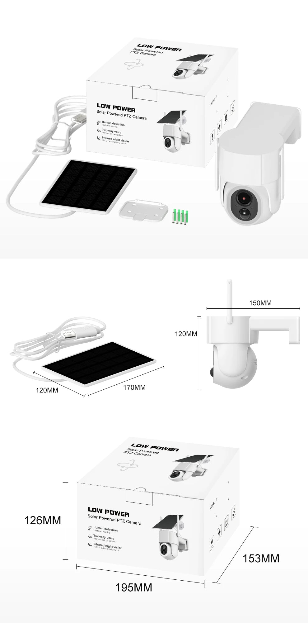 Cámara de seguridad WiFi solar Tuya para exteriores, inalámbrica, 5MP, batería de bajo consumo, cámara PTZ, detección de movimiento PIR, videovigilancia CCTV
