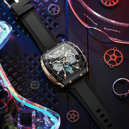 Reloj militar digital LIGE para hombre, resistente al agua hasta 50 m, LED, de cuarzo, deportivo, grande, Masculino