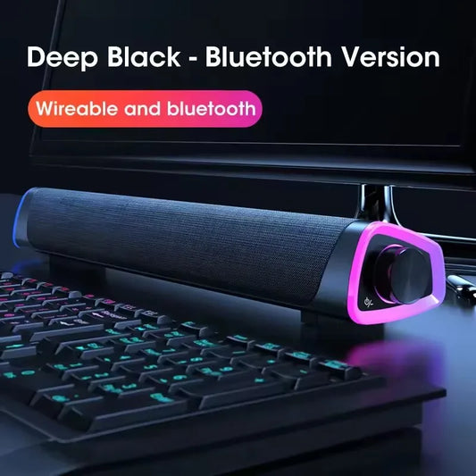 Altavoz Bluetooth inalámbrico, barra de sonido estéreo 4D, altavoces envolventes para el hogar, para portátil, proyector, reproductor de música de PC, entrada auxiliar de 3,5 mm, cable USB.