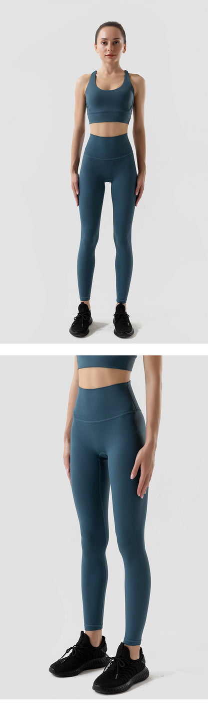 Women's Naked Feeling Sports Bra and Leggings Set - 2 Piece Gym Outfit for Fitness, Yoga Clothes Leggings and Tops Workout Suits