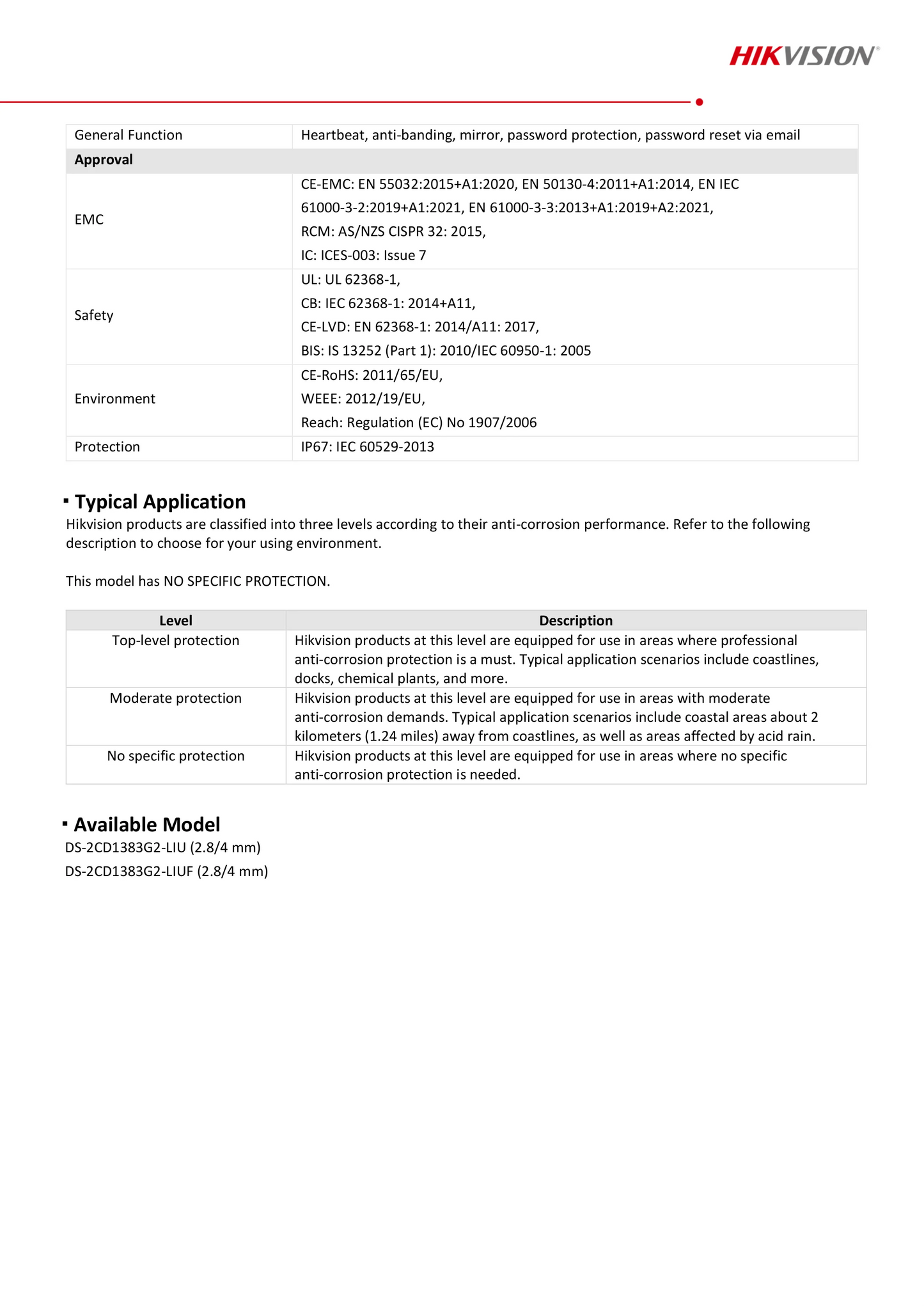Cámara IP Hikvision ColorVu Smart Hybrid Light DS-2CD1383G2-LIU 4K 8MP con doble luz blanca y micrófono integrado.