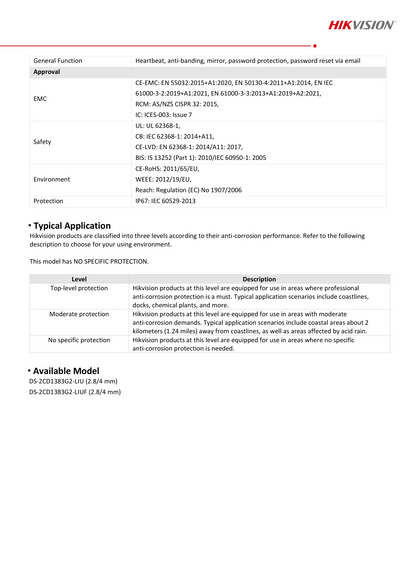 Cámara IP Hikvision ColorVu Smart Hybrid Light DS-2CD1383G2-LIU 4K 8MP con doble luz blanca y micrófono integrado.