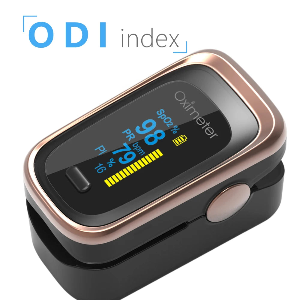 Oxímetro de pulso digital portátil OLED con monitor de sueño de 8 horas y estuche para pulsioxímetro digital.