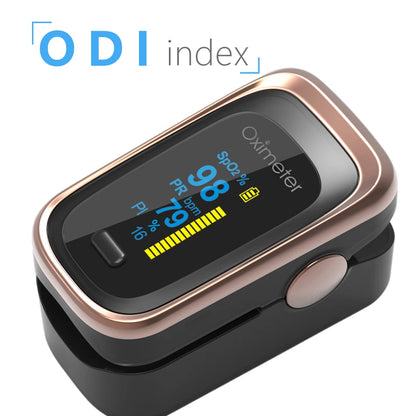 Oxímetro de pulso digital portátil OLED con monitor de sueño de 8 horas y estuche para pulsioxímetro digital.