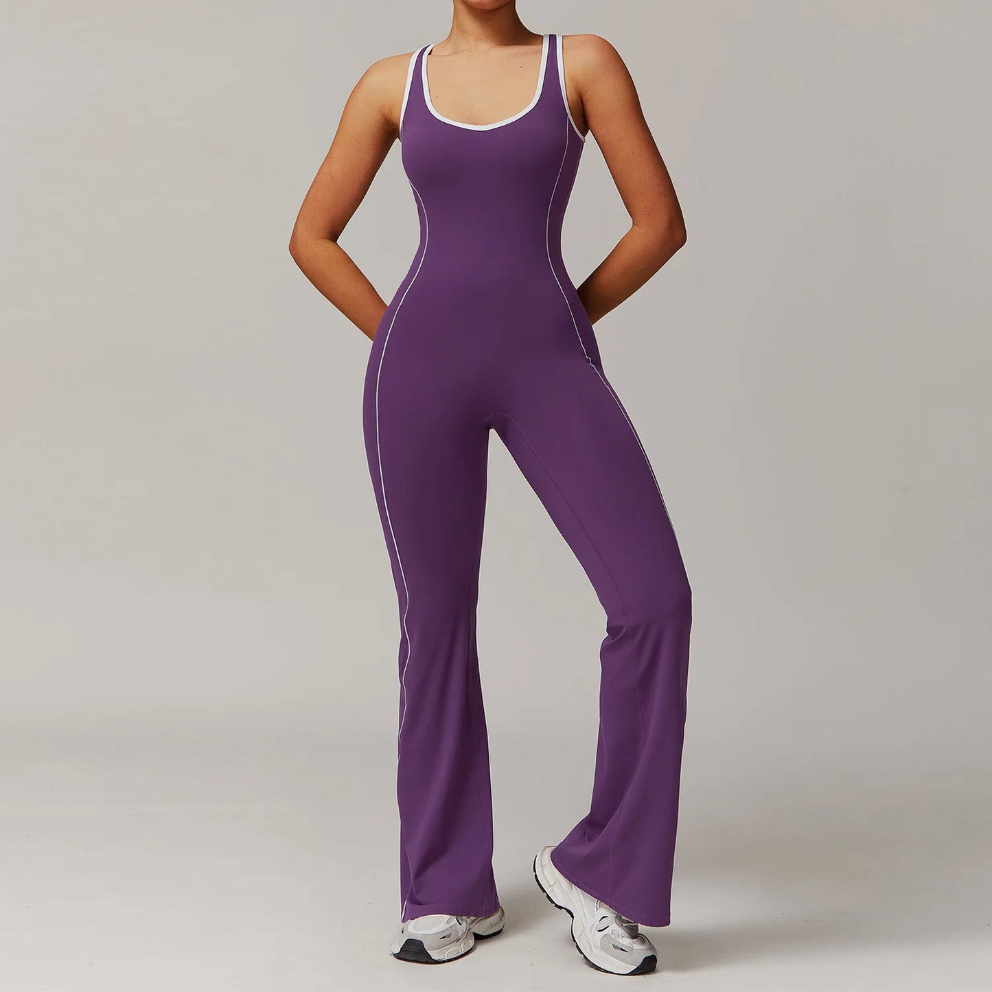 Conjunto de ropa deportiva de yoga con espalda cruzada para mujer, monos de una pieza con bloques de color, monos deportivos sin mangas, conjunto de gimnasio
