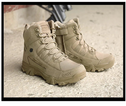 Botas tácticas de plataforma para hombre, botas militares de fuerzas especiales, calzado de campo ligero y antideslizante para exteriores, zapatillas para hombre