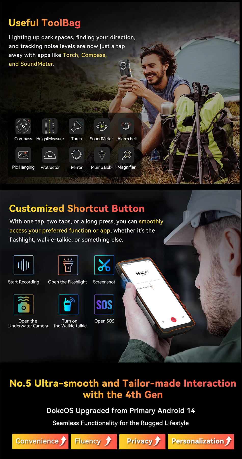 【Estreno mundial】Blackview BV8200 Teléfono resistente con pantalla de 6.5" 2.4K a 120Hz, procesador Helio G100, NFC, 12GB de RAM, 256GB de almacenamiento, Android 14 y cargador de 45W.