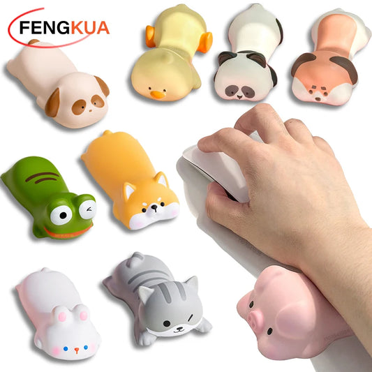 Reposamuñecas con forma de animal para ratón, reposabrazos para ordenador portátil, alfombrilla de ratón de escritorio, reposamuñecas con forma de gato, perro, pato, panda, juguetes