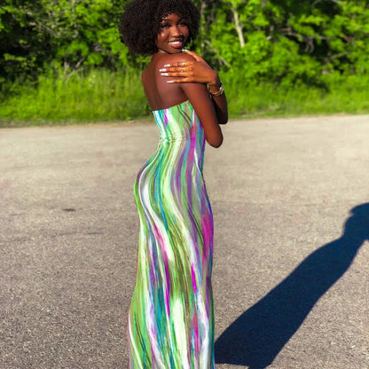 Sexy Print Maxi Dresses Ladies Elegant Bodycon Women Dress Vintage Robe Femme Party Bandage Long Dress Woman Clothes Vestidos