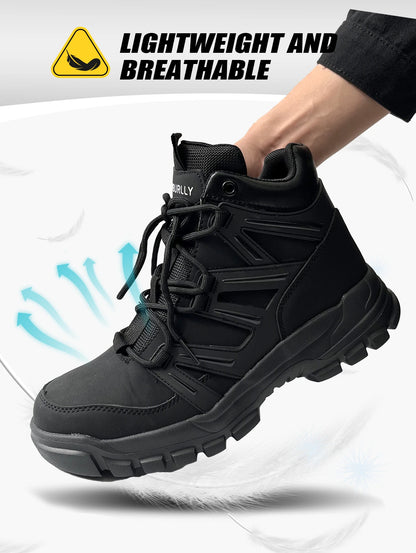 Botas de seguridad protectoras, zapatos de seguridad laboral, botas de seguridad de invierno para hombre, zapatos de trabajo antiperforación, botas de trabajo con punta de acero, indestructibles.