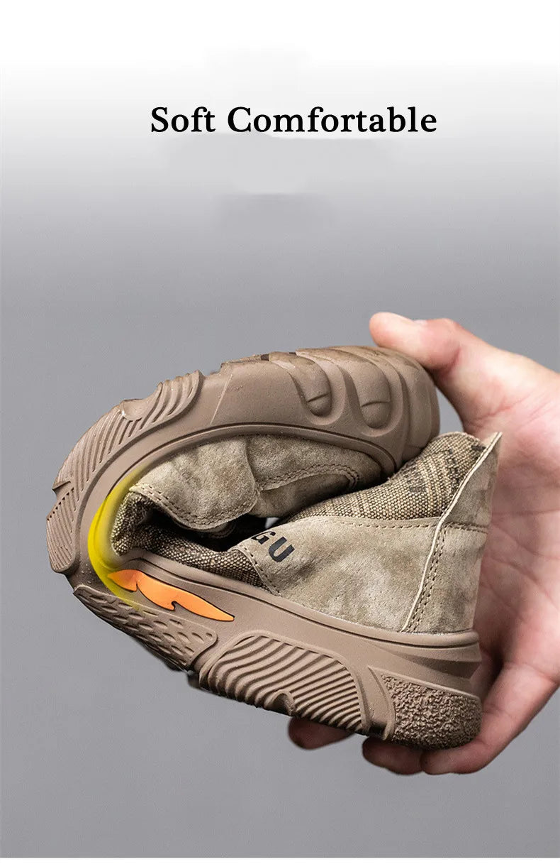 Calzado de seguridad de alta calidad para hombre, con puntera de acero, resistente a golpes y perforaciones. Botas de seguridad antipinchazos.