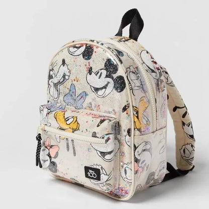 Mochila de moda con dibujos animados de Mickey Mouse de Disney, mochila escolar de lona de Minnie para mujer, mochila de gran capacidad a la moda, mochila para niñas