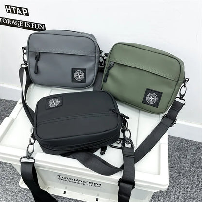 Bolso de hombro de tendencia urbana personalizado para hombres y mujeres, bolso de hombro portátil pequeño de cuero estilo hip hop para deportes al aire libre