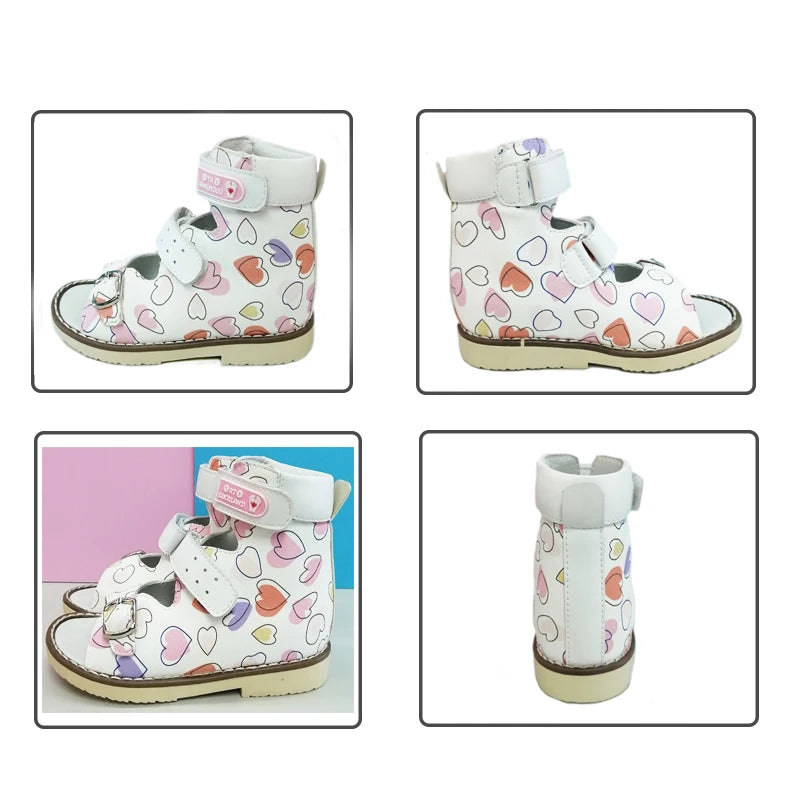 Sandalias de cuero para niños, zapatos de verano para niñas y niños pequeños, calzado ortopédico de pie plano de 2 a 8 años