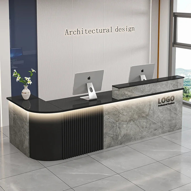 Mostrador de bar de oficina profesional, diseño de belleza de lujo simple, mostrador de recepción, salón moderno, Bancone Bar Lusso, muebles comerciales