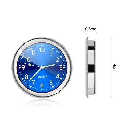 Reloj luminoso para coche, con adhesivo interno para automóviles, mecánico, de cuarzo, con adorno para coche, mini reloj digital de 40 mm.