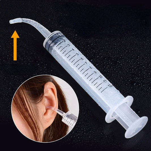 Limpiador de oídos de 12 ml, jeringa, codo, tubo de goma, herramienta para eliminar cerumen, limpiador de oídos, eliminación de cerumen, limpiador de oídos, cuidado de la salud