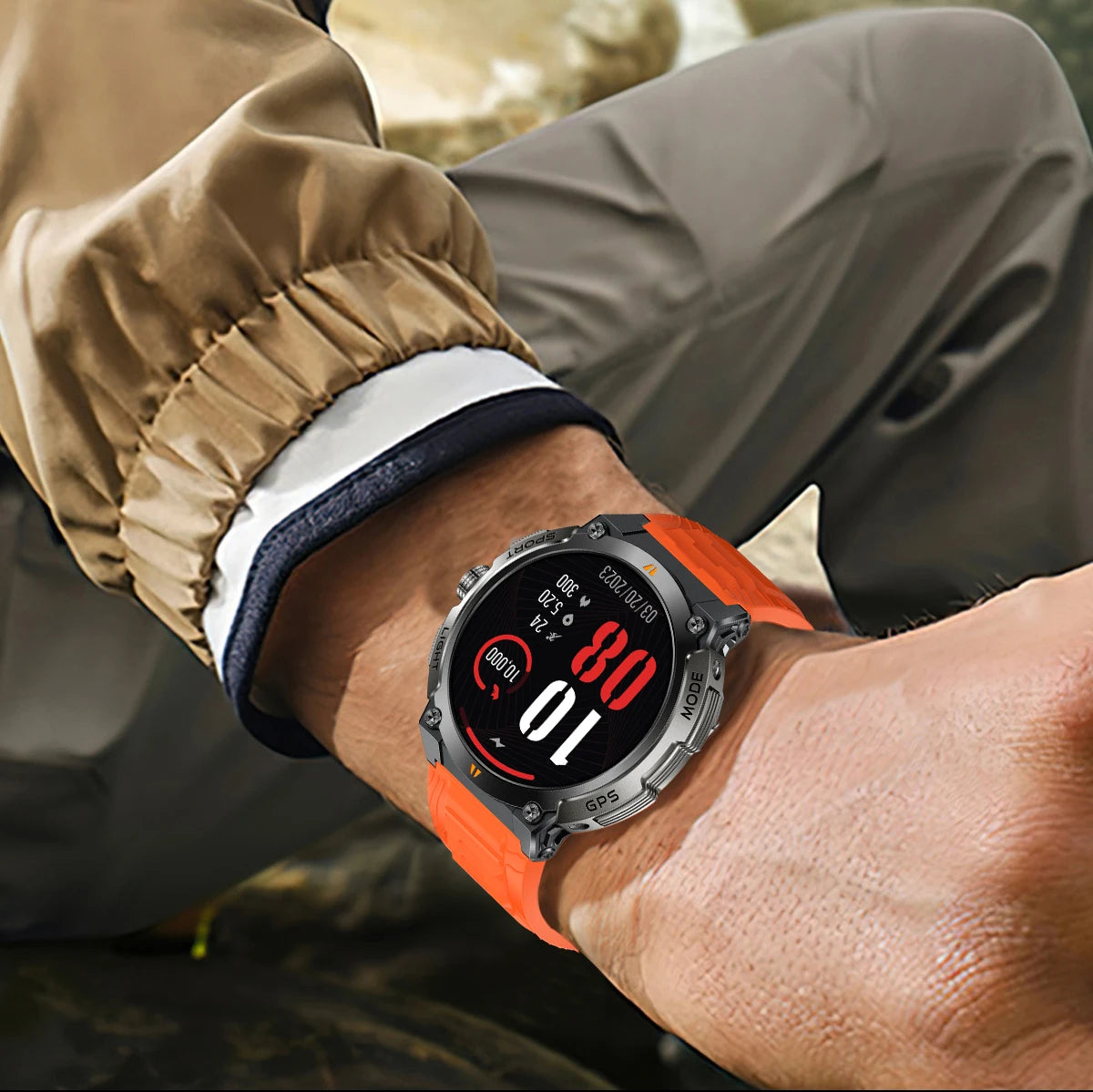 LIGE - Nuevo reloj inteligente con GPS para hombre, llamadas Bluetooth, batería grande de 400 mAh, pantalla AMOLED de 1,43 pulgadas, voz IA, IP68, resistente al agua