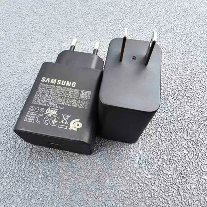 Cargador Samsung EP-T4510 de 45 W PD, carga súper rápida para Galaxy S25 Ultra Plus S24 S23 A56 C55, adaptador EU/EE. UU./Reino Unido, cable tipo C de 1,8 m.