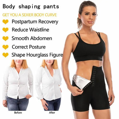 Pantalones moldeadores para mujer, faja reductora, efecto sauna de sudoración intensa, pantalones adelgazantes, control de abdomen, ropa moldeadora, leggings deportivos para gimnasio, pantalones cortos de fitness.