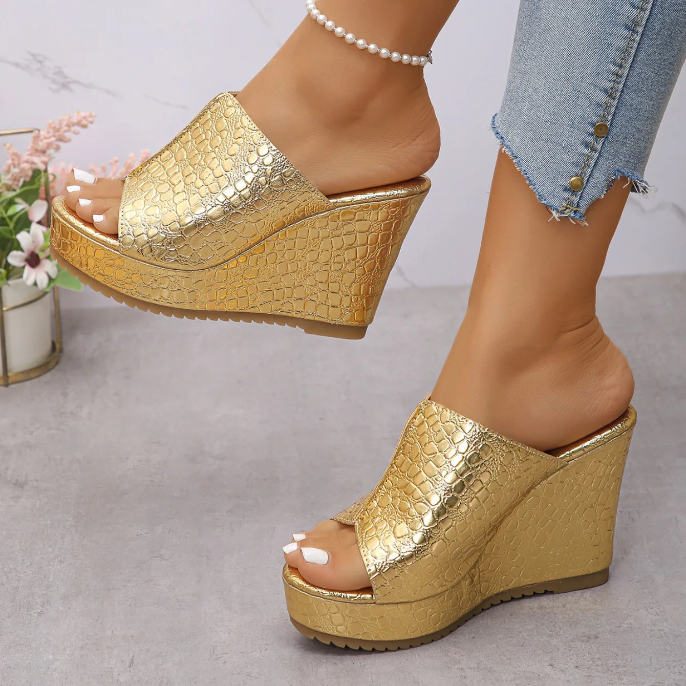 2025 Wedge Women Sandals Summer Retro Clip Toe Platform Sandals Woman Plus Size Trend Thick Bottom Shoes Women Zapatos De Mujer
