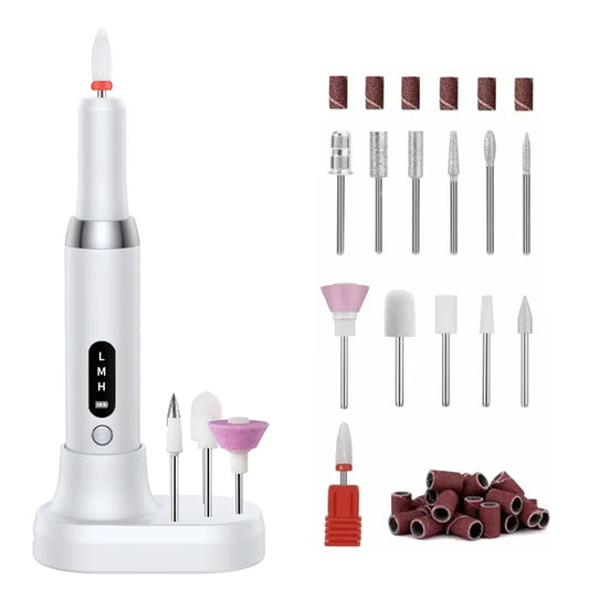 Taladro eléctrico para pulir uñas, pulido profesional de uñas, eliminación de piel muerta, lijado artístico, lima, bolígrafo, máquina de manicura.