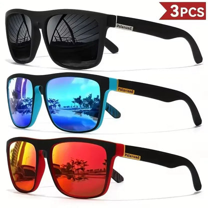 Gafas de sol deportivas de moda, polarizadas, con protección UV, personalizadas, con montura cuadrada de metal, para hombre y mujer, con protección UV400.