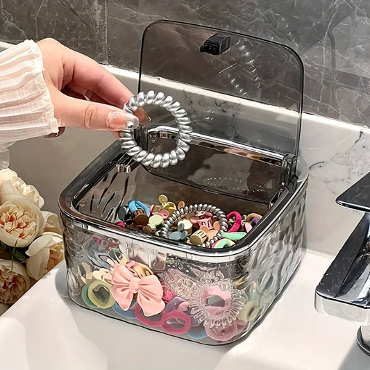 Caja organizadora de almacenamiento, accesorios de baño, joyas, maquillaje, papelería, hogar, escritorio, pinzas para el cabello y bucles.