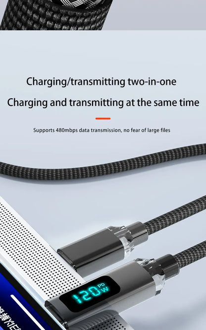 Cable USB tipo C JINMUXI PD de 120 W a USB C de 6 A, cargador de carga rápida para OPPO, Realme, Huawei Poco, Samsung, iPhone 15, cable de pantalla 16