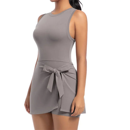 Conjunto de chándal de yoga sin relleno para mujer, mono de una pieza, falda de entrenamiento, mono, ropa deportiva para gimnasio, ropa de entrenamiento para mujer