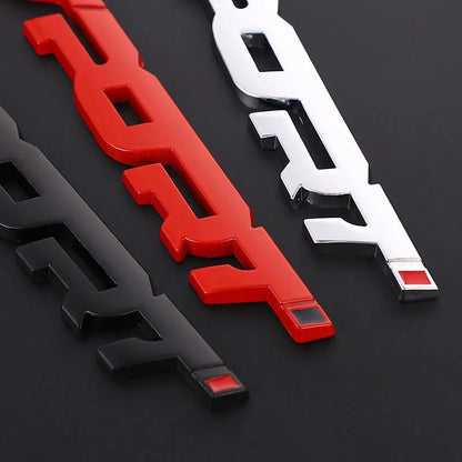 Pegatinas para accesorios de coche, diseño de metal 3D cromado negro, para maletero de coche, carreras, deporte, palabra, letra, logotipo, emblema, insignia, calcomanía.