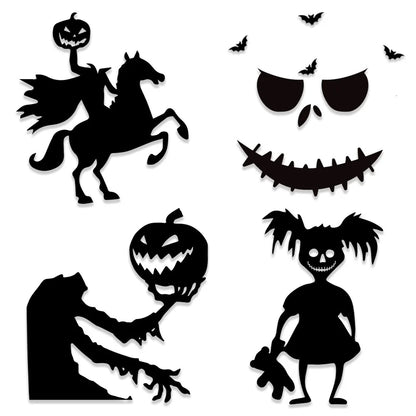 Pegatinas para puerta de habitación, decoración de Halloween, decoración de ventana, esqueleto, mano, calabaza, bricolaje, sombrero de bruja diablo, pegatinas para ventana de vidrio, fantasma