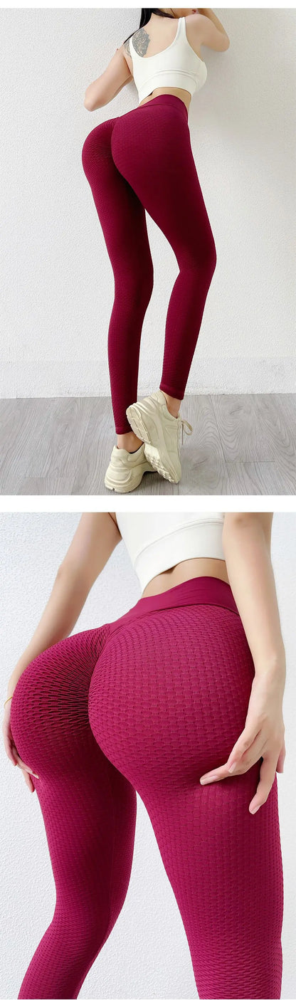 Leggings de yoga push up, efecto trasero fruncido, sin costuras, ropa deportiva, fitness, pantalones de yoga para mujer, colores brillantes, cintura alta, mallas de entrenamiento, pantalones deportivos.