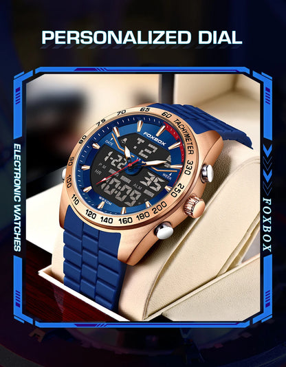 Reloj digital de lujo para hombre FOXBOX, marca superior, modelo 2026 New Business Watch, estilo militar, resistente al agua, a la moda, con movimiento de cuarzo.