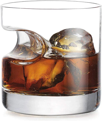 1 vaso de whisky de lujo creativo para el hogar - Vaso de whisky antiguo con reposapuros dentado de 12,85 oz